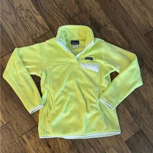 Patagonia Neon Yellow Fleece Snap-Front Pullover